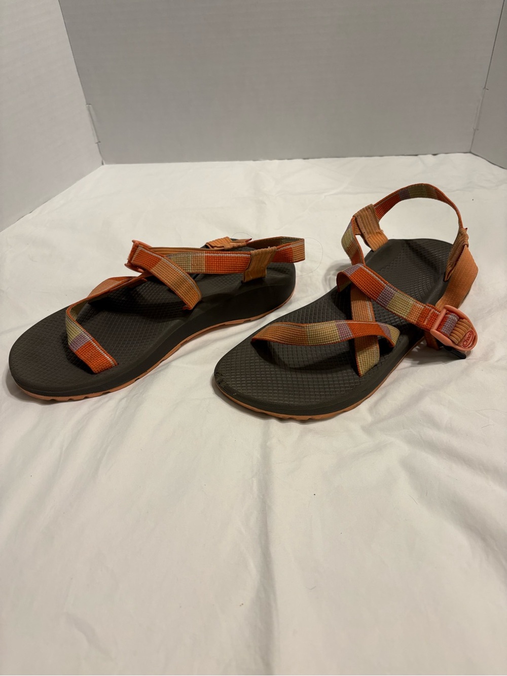 Chaco Z/1 Classic Single Strap Sport Sandals Orange Red Brown Size 11 Women